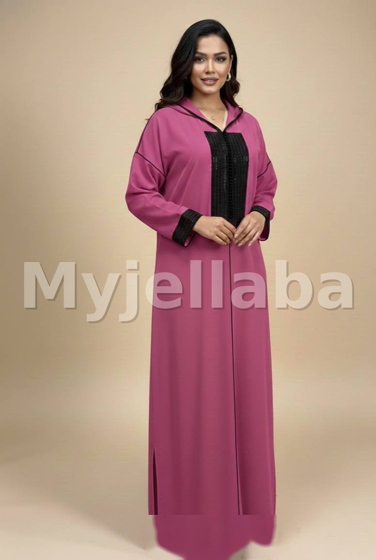 Jellaba Moderne Rouge et Noire