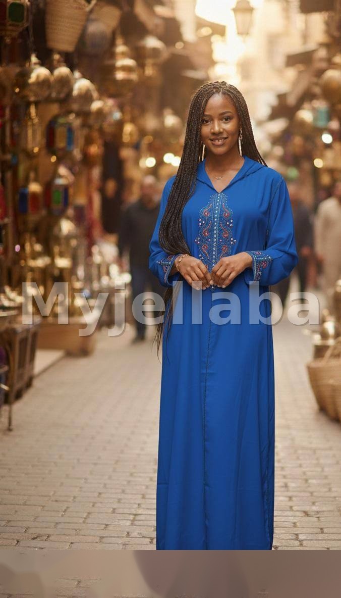 Jellaba Rouge Brodée Féminine - 4