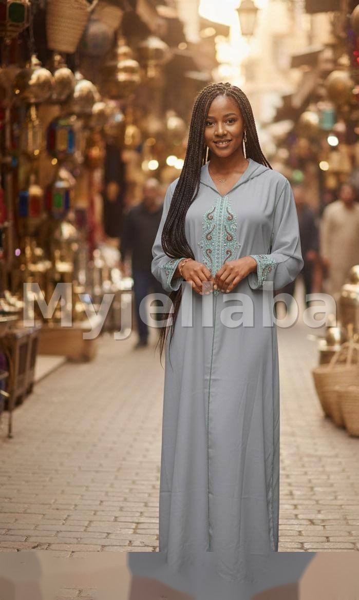 Jellaba Rouge Brodée Féminine - 3