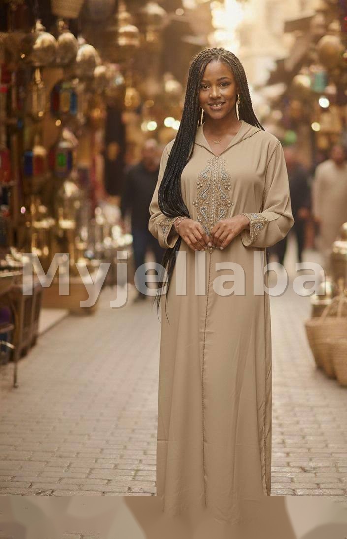 Jellaba Rouge Brodée Féminine - 6