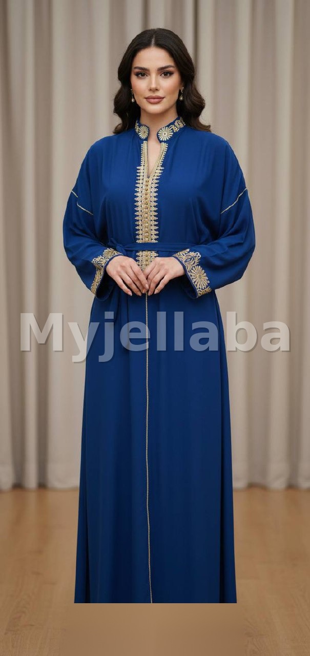 Caftan Royal Bleu et Or