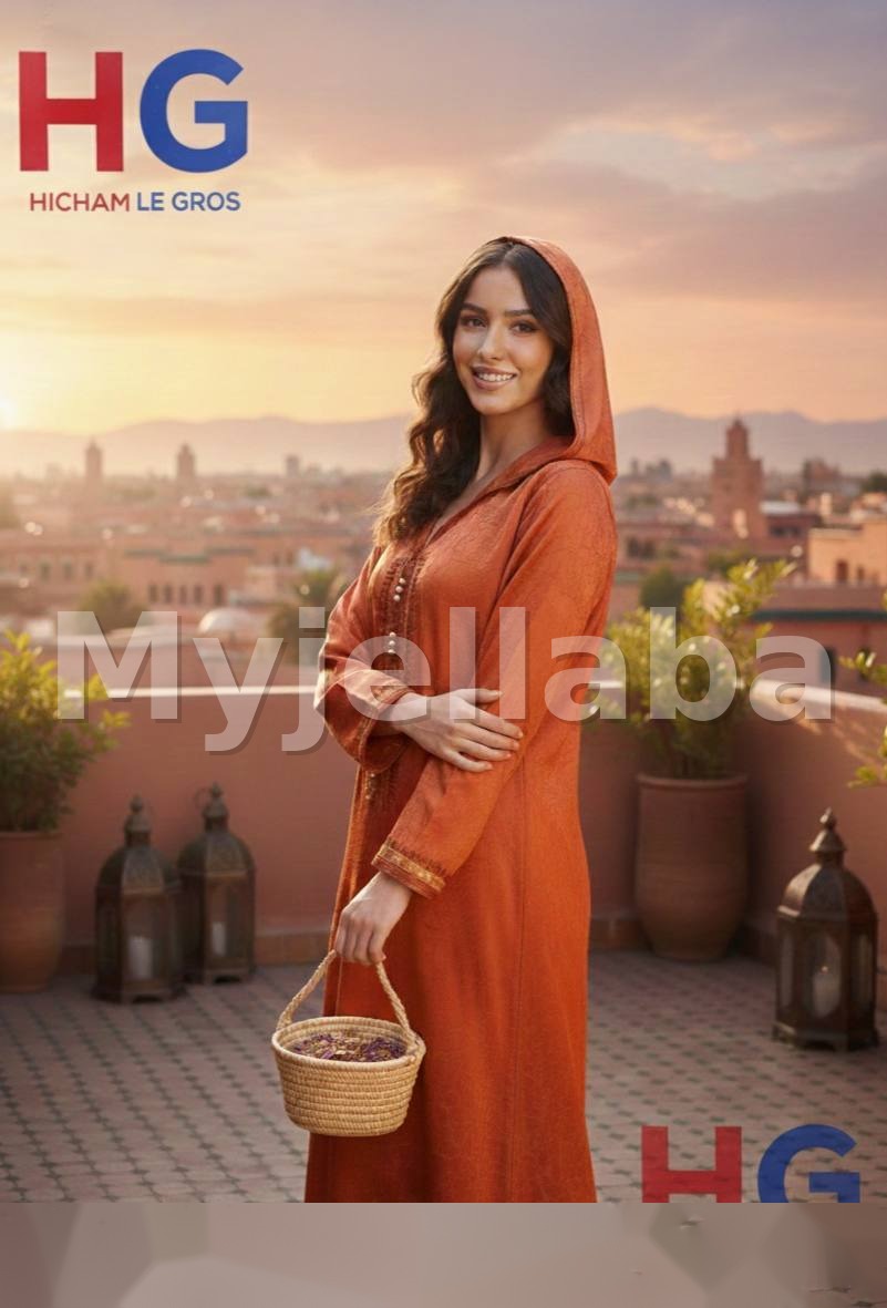 Jellaba Safran Élégante