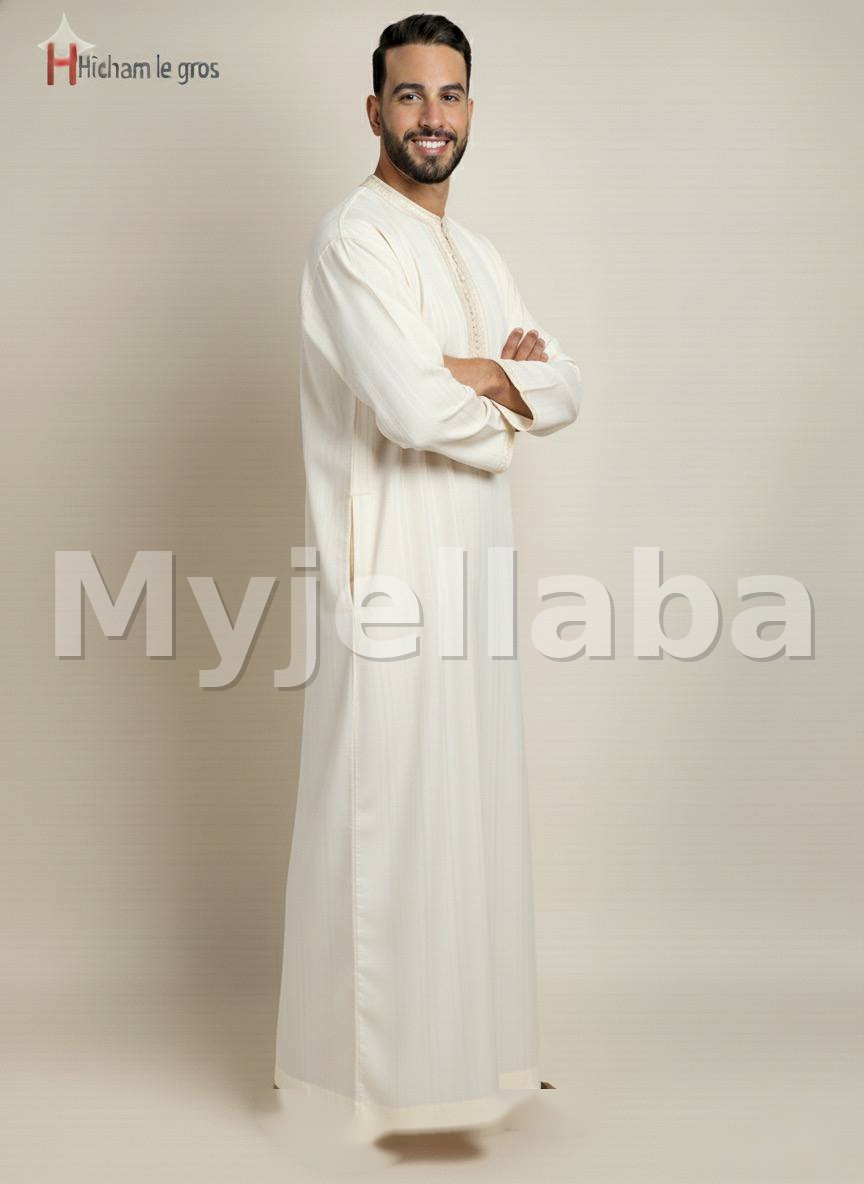 Jellaba Homme Élégante Crème