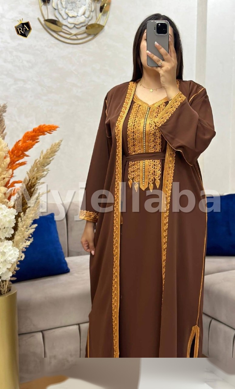 Jellaba Moderne Royale Bleu Indigo et Argent - 9