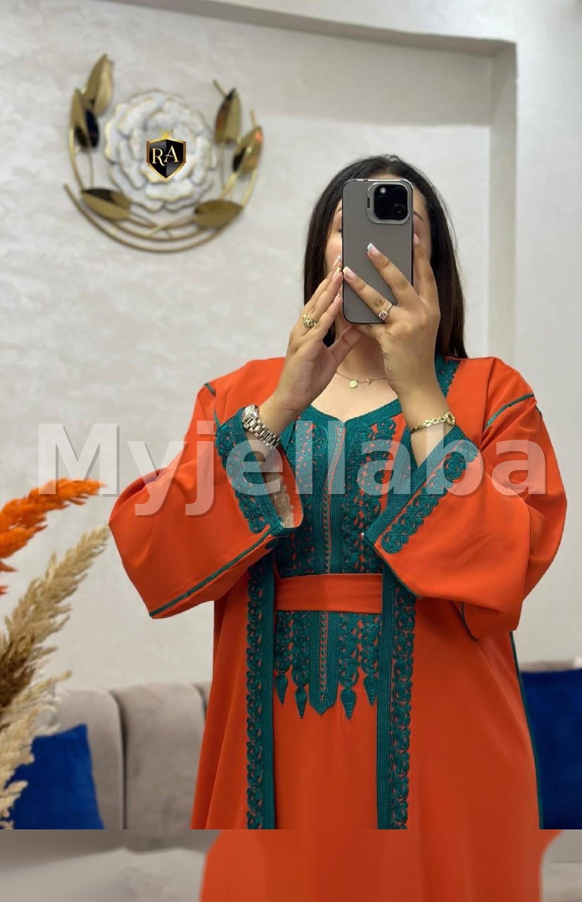 Jellaba Moderne Royale Bleu Indigo et Argent - 12