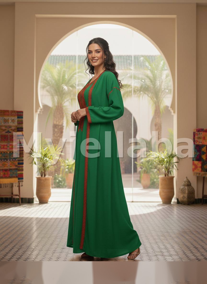 Jellaba Moderne Royale Bleu Indigo et Argent - 21