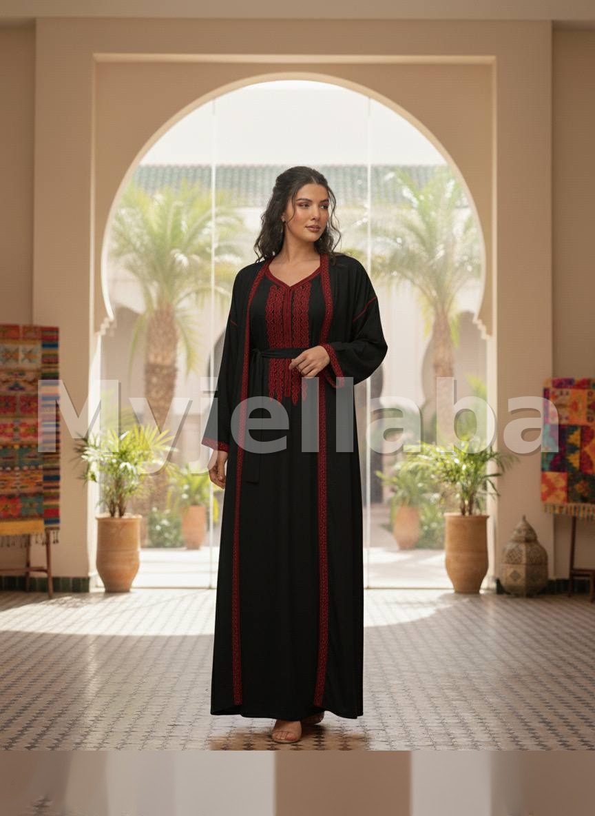 Jellaba Moderne Royale Bleu Indigo et Argent - 22