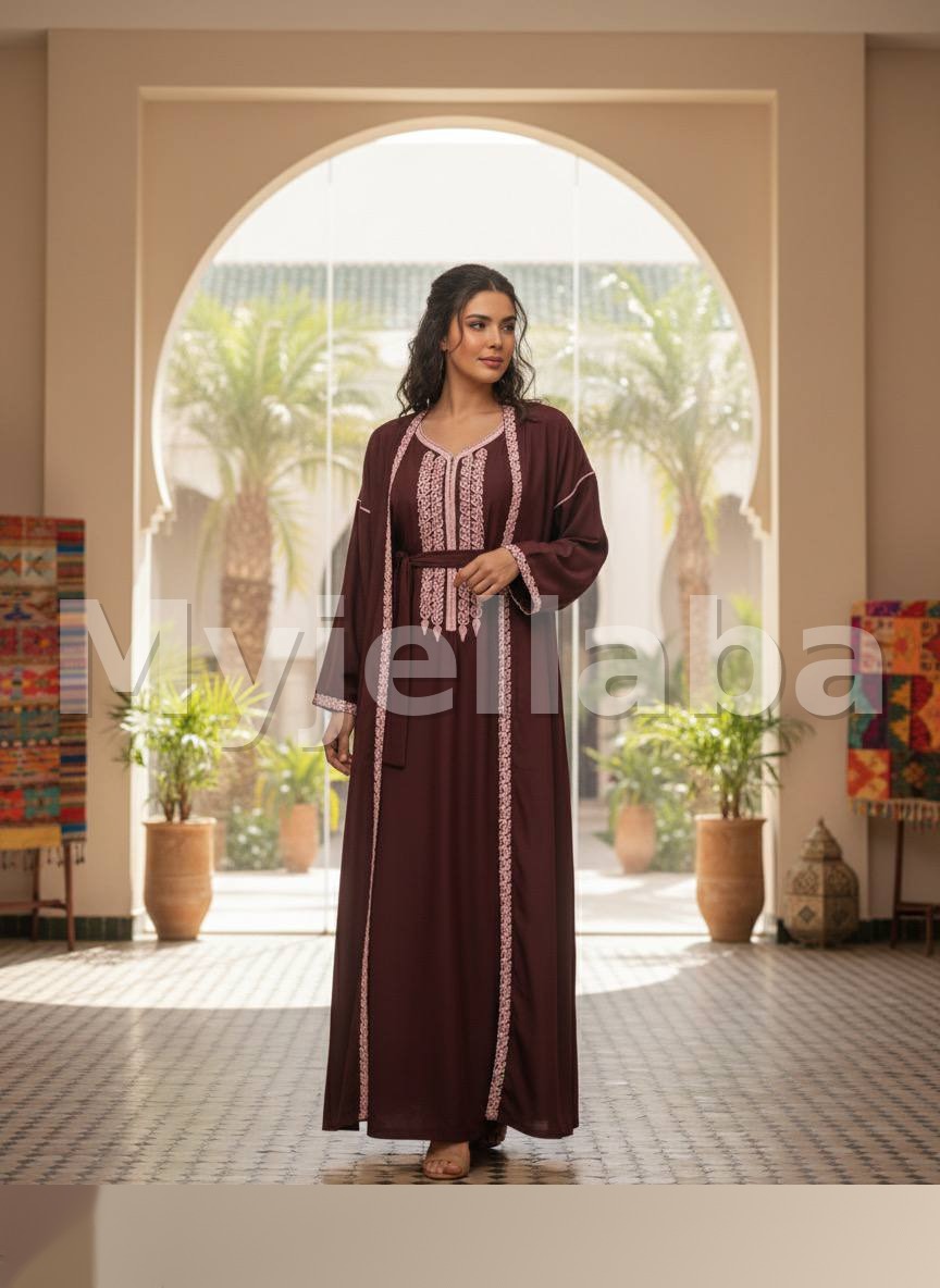 Jellaba Moderne Royale Bleu Indigo et Argent - 17