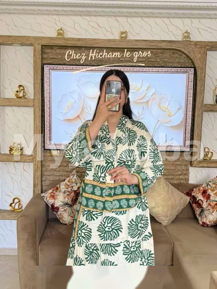 Ensemble deux pièces motif floral africain - 5