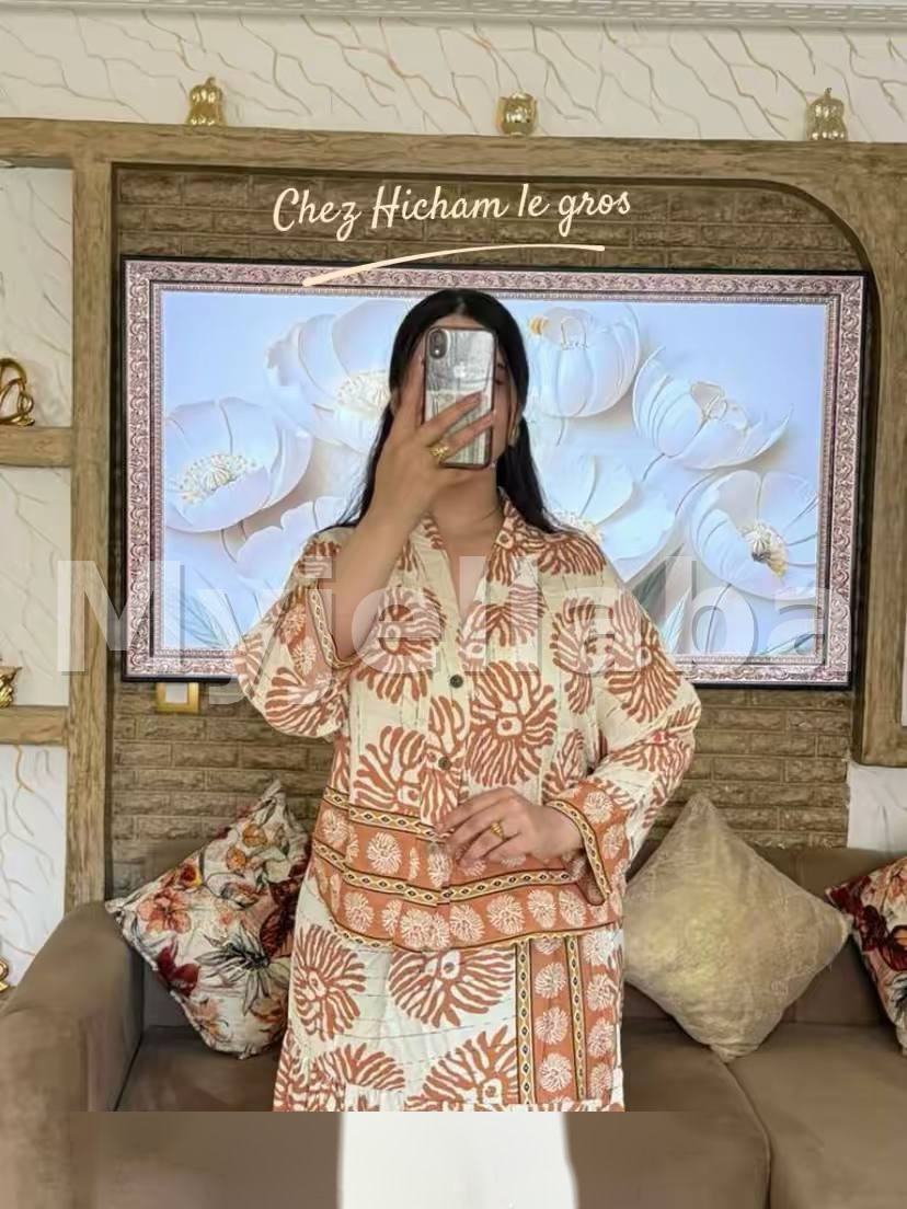 Ensemble deux pièces motif floral africain - 7