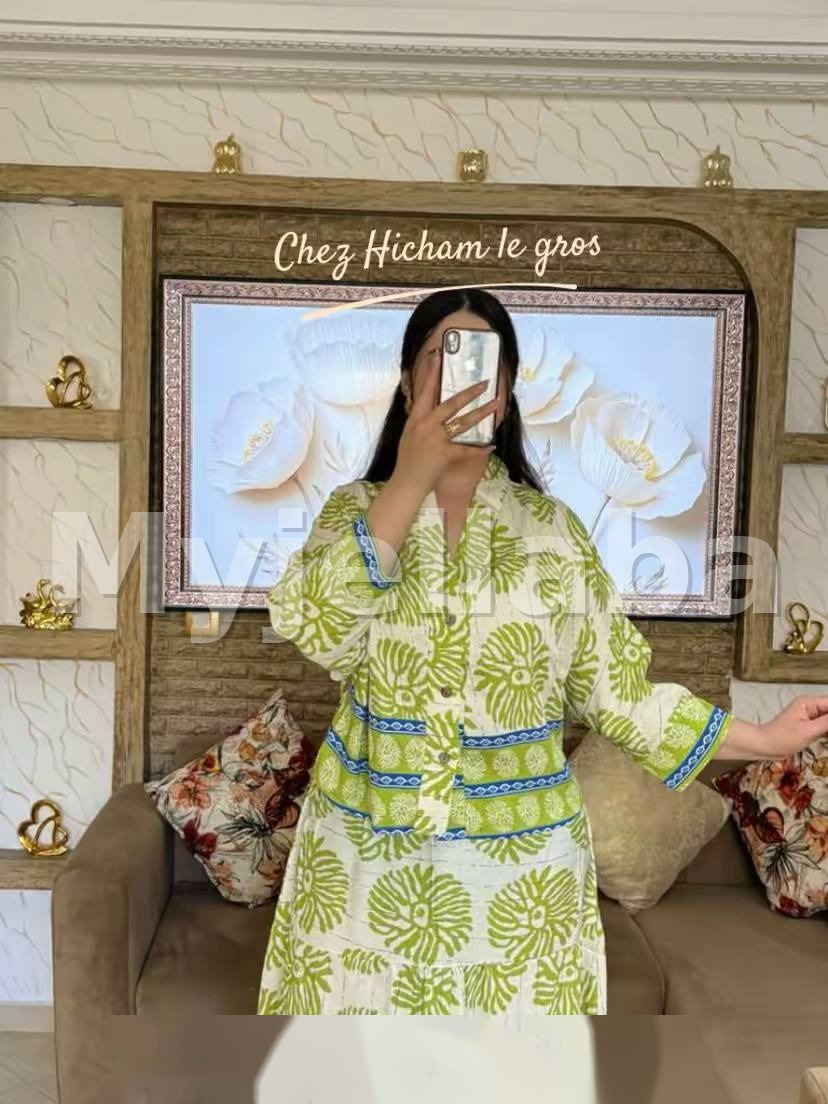 Ensemble deux pièces motif floral africain - 10