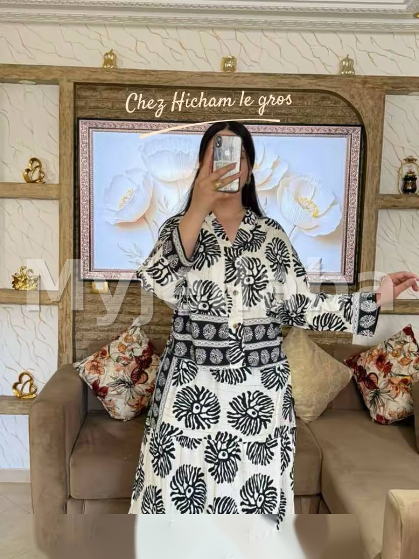 Ensemble deux pièces motif floral africain - 3