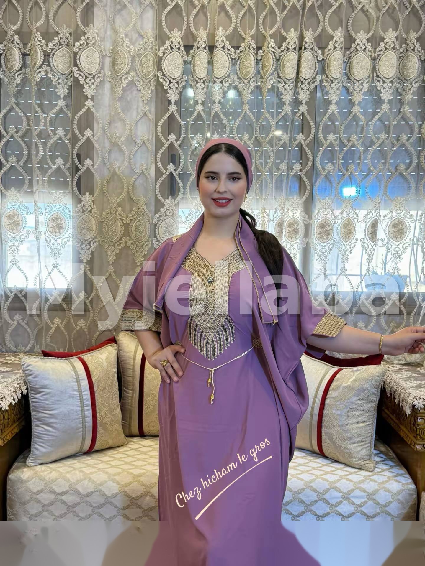 Jellaba Émeraude Royale avec Broderies Dorées - 9