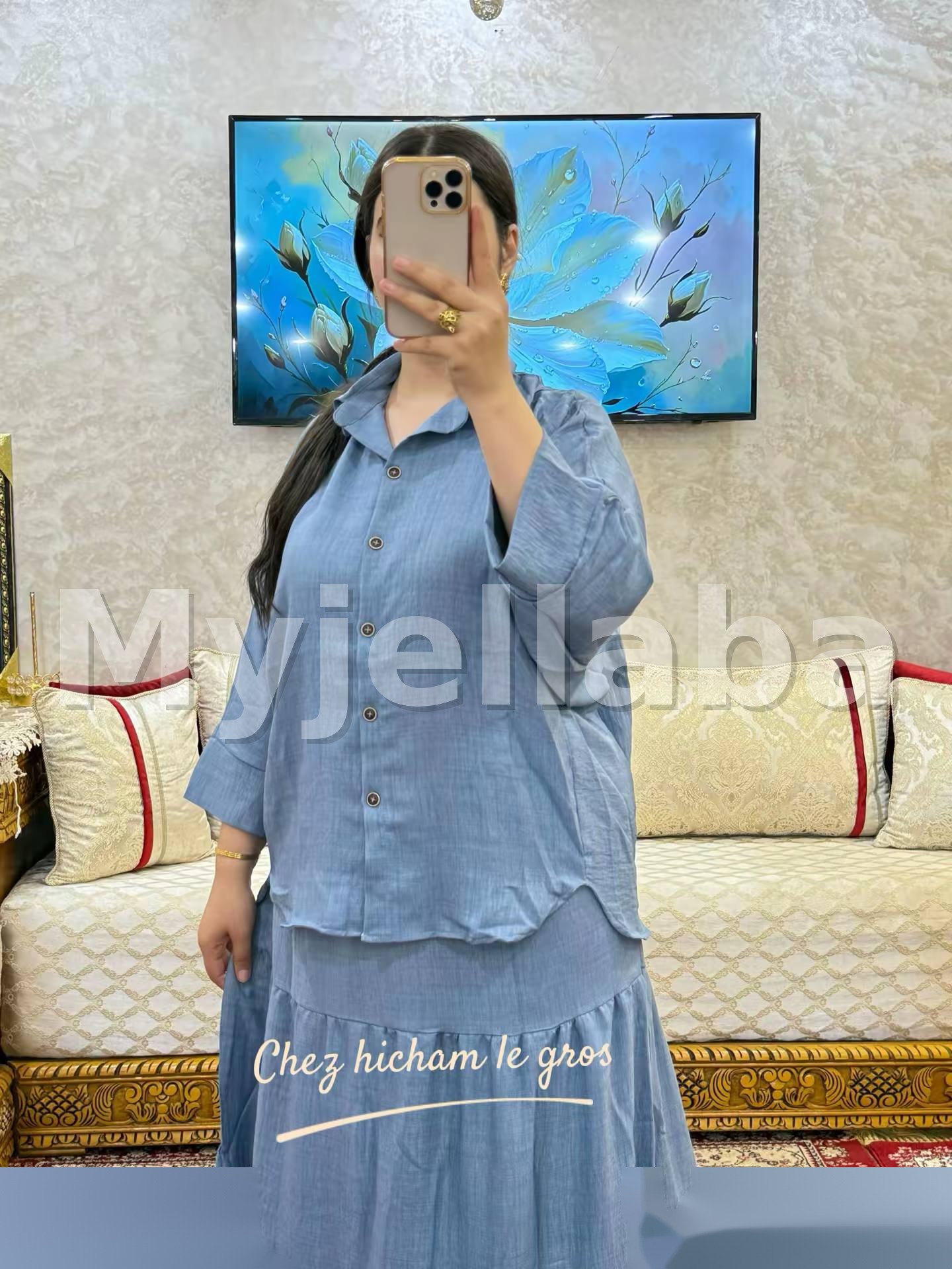 Ensemble Chemisier et Jupe Longue à Volants - 3