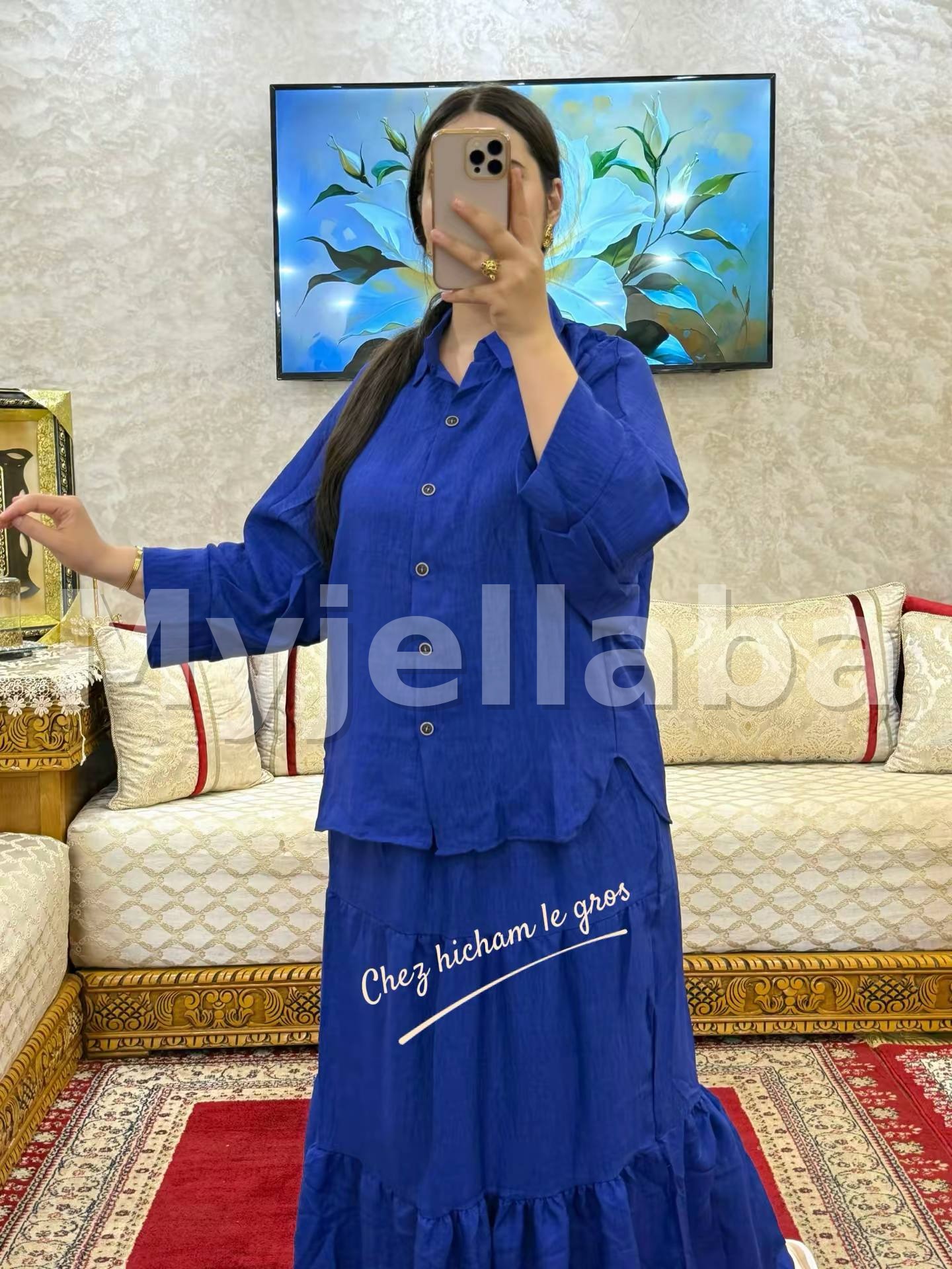 Ensemble Deux Pièces Traditionnel Bleu - 3