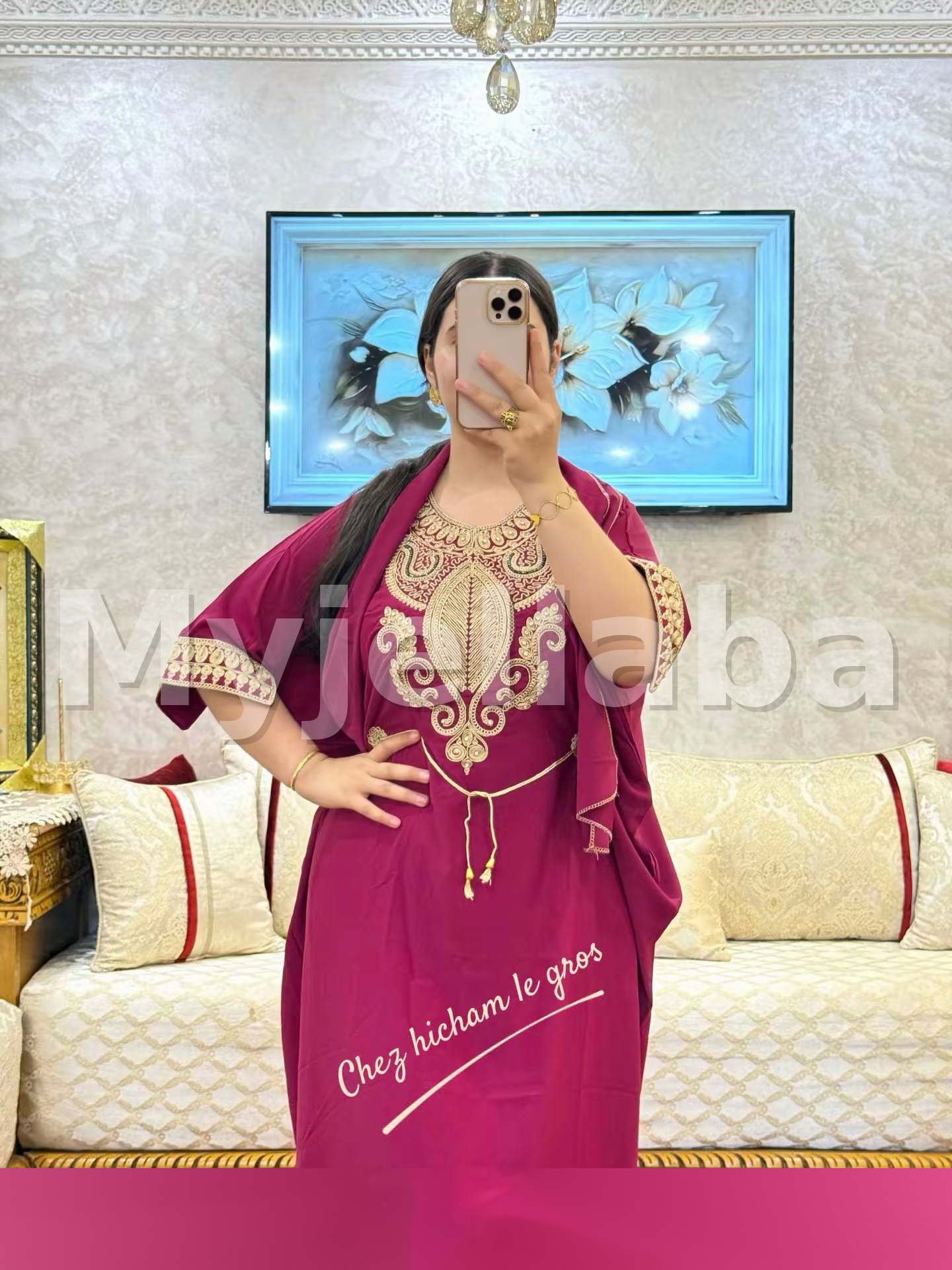 Jellaba Royale Bleue Brodée Or - 10