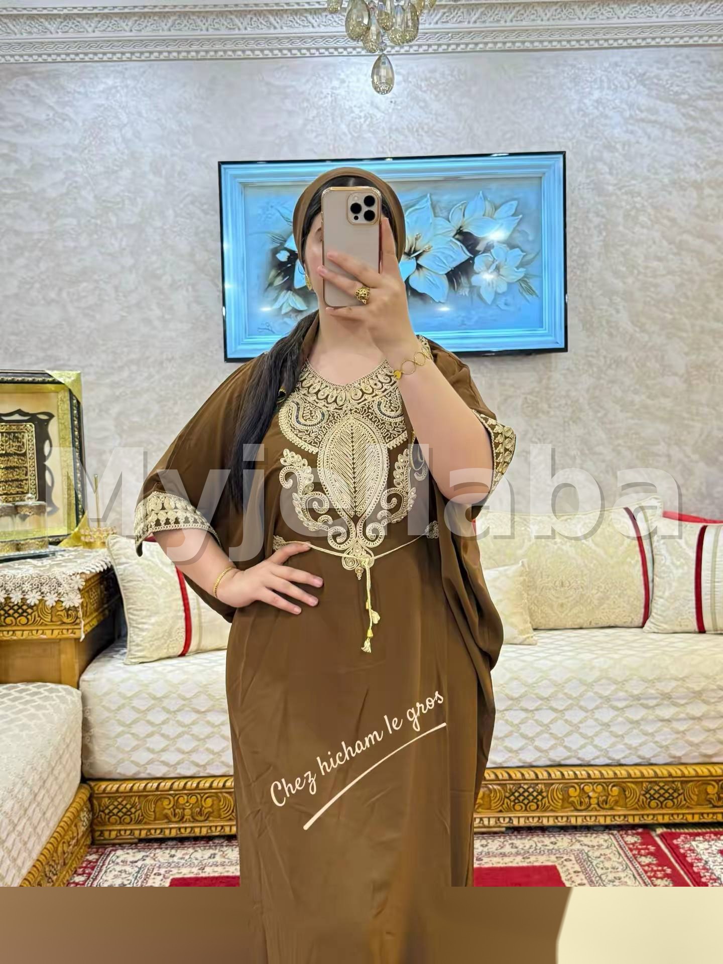 Jellaba Royale Bleue Brodée Or - 6