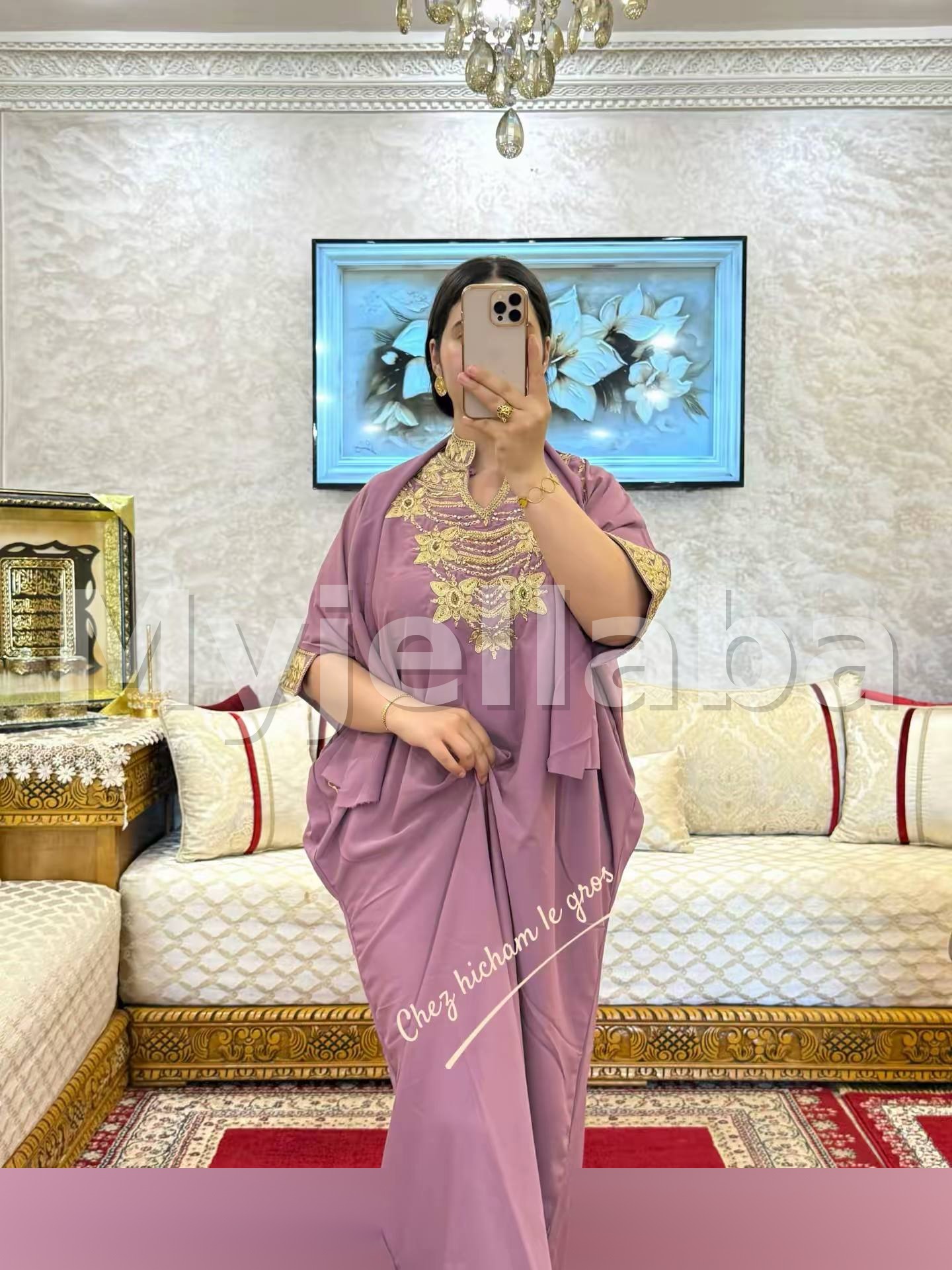 Jellaba Moderne Brodée Vert Printemps - 6