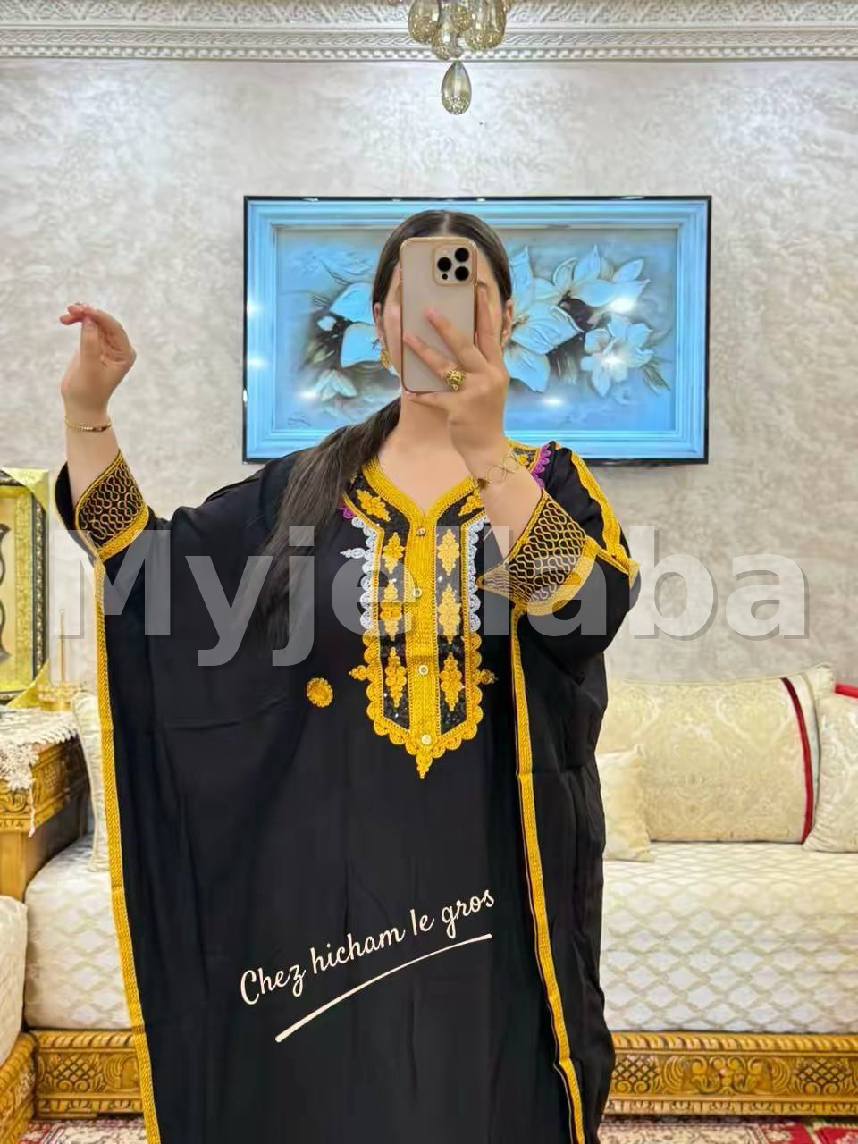 Boubou Orange Brodée Violet - 13