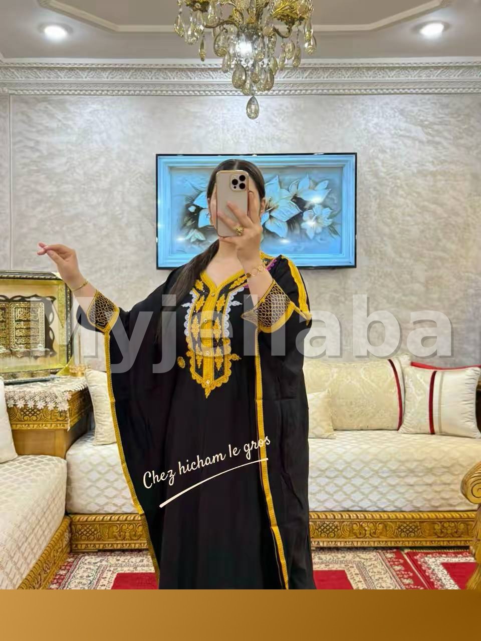 Boubou Orange Brodée Violet - 9