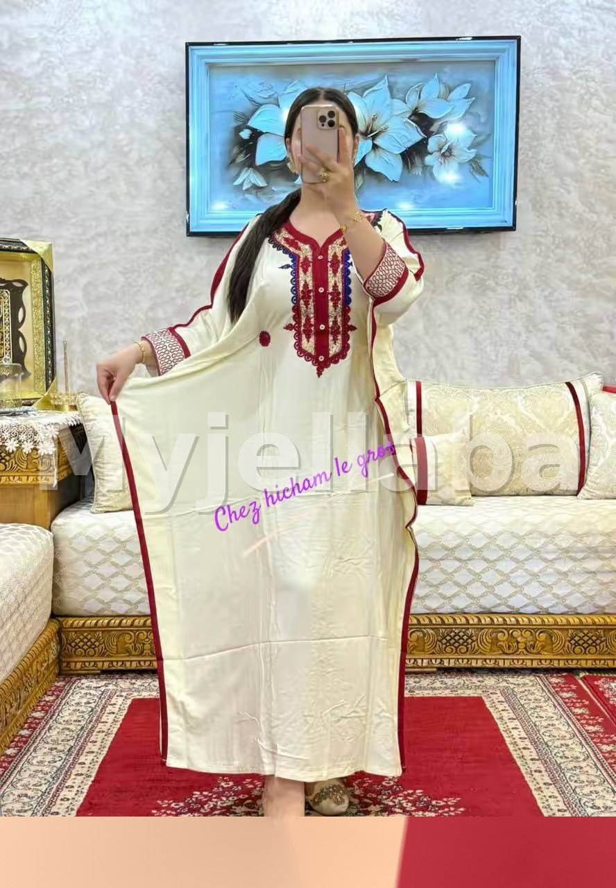 Boubou Orange Brodée Violet - 4