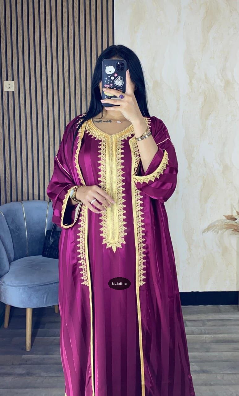 Jallaba Soie Arc-en-Ciel