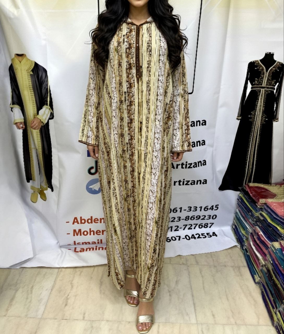 Jellaba Rayée Terre d'Ombre - 9