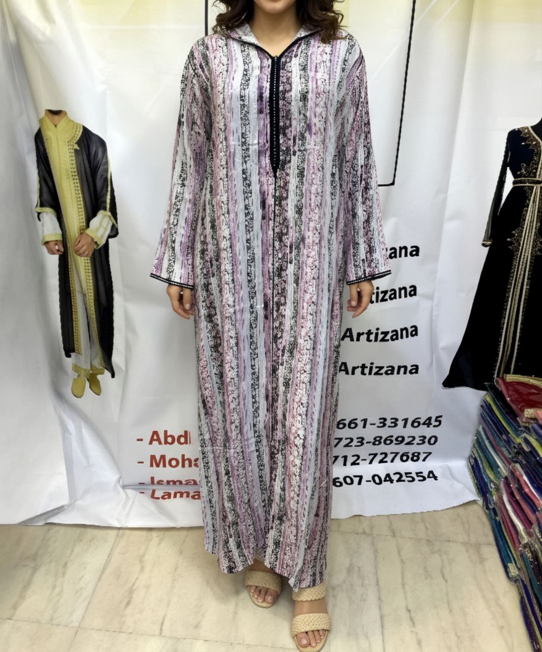 Jellaba Rayée Terre d'Ombre - 8