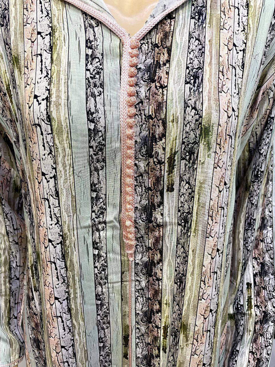 Jellaba Rayée Terre d'Ombre - 3