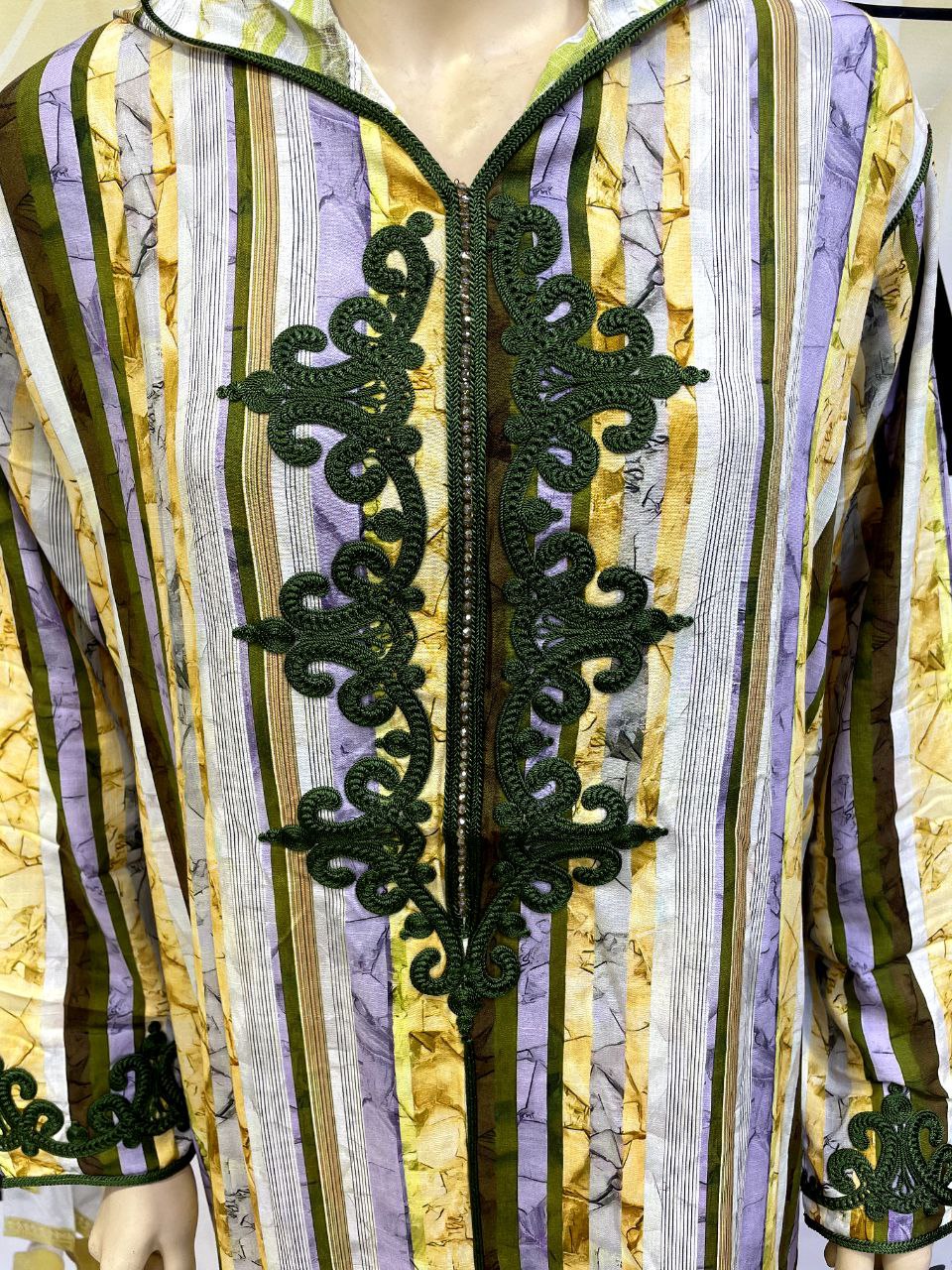 Jellaba Moderne Imprimée et Brodée - 5