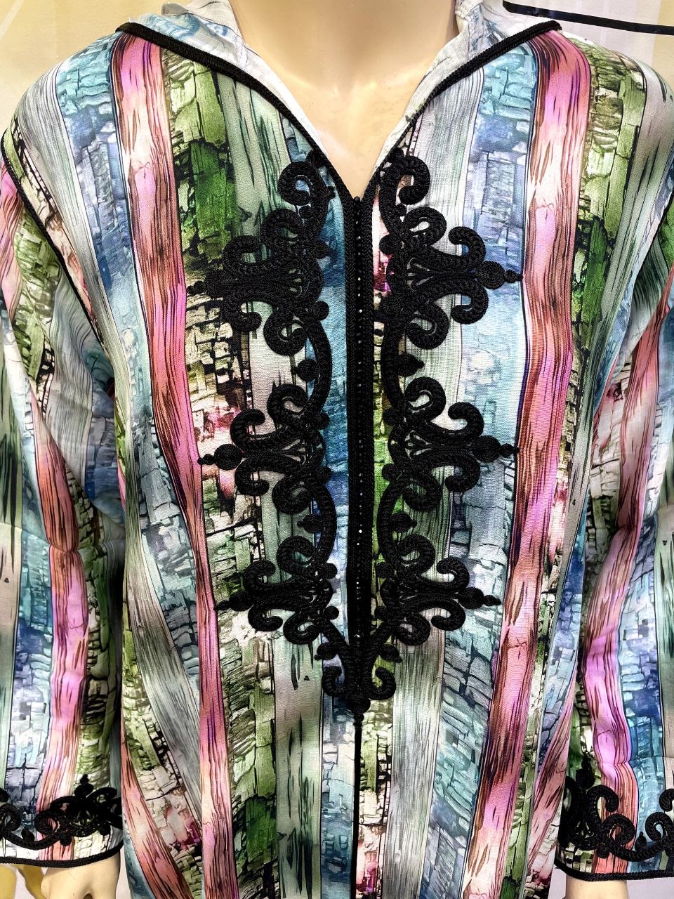 Jellaba Moderne Imprimée et Brodée - 6