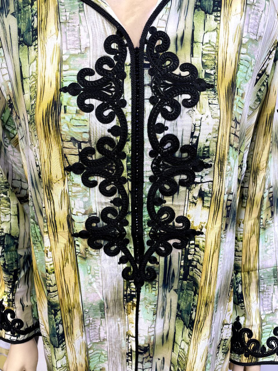 Jellaba Moderne Imprimée et Brodée