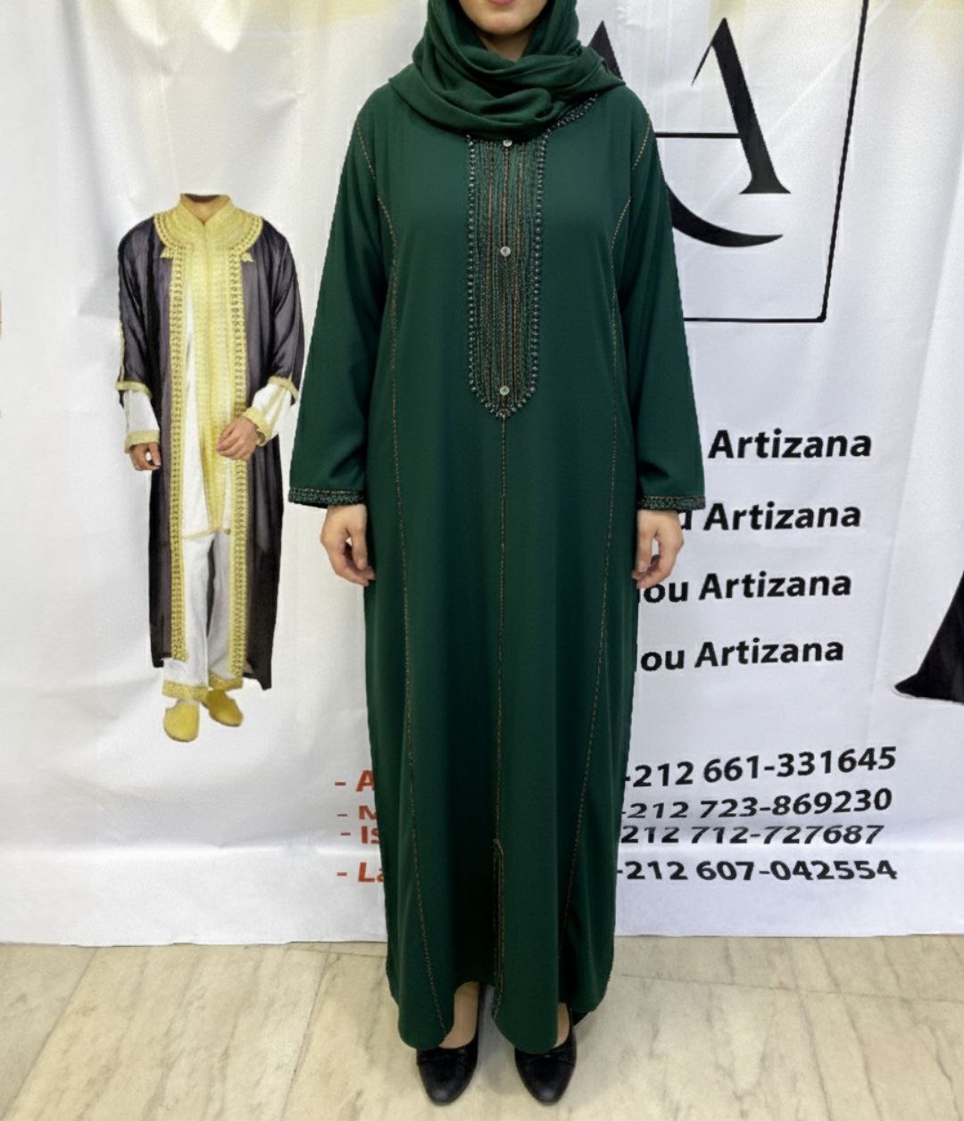 Jellaba Moderne Brodée Fuchsia - 7