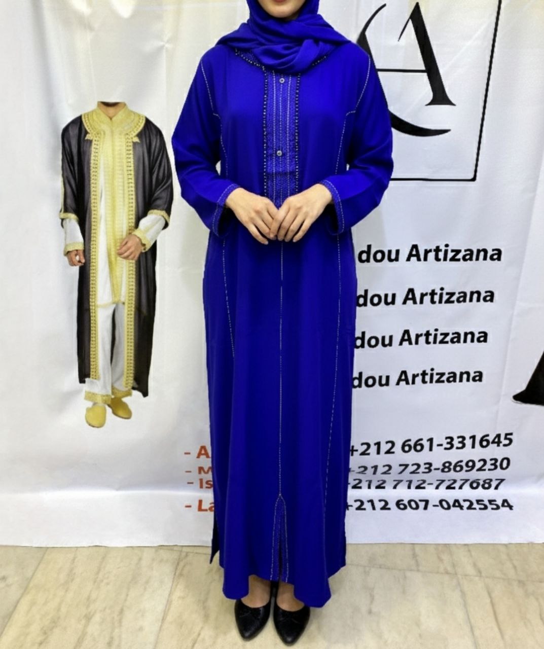 Jellaba Moderne Brodée Fuchsia - 9