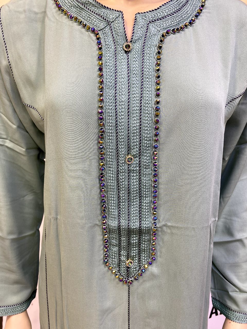 Jellaba Royale Brodé Violet - 4