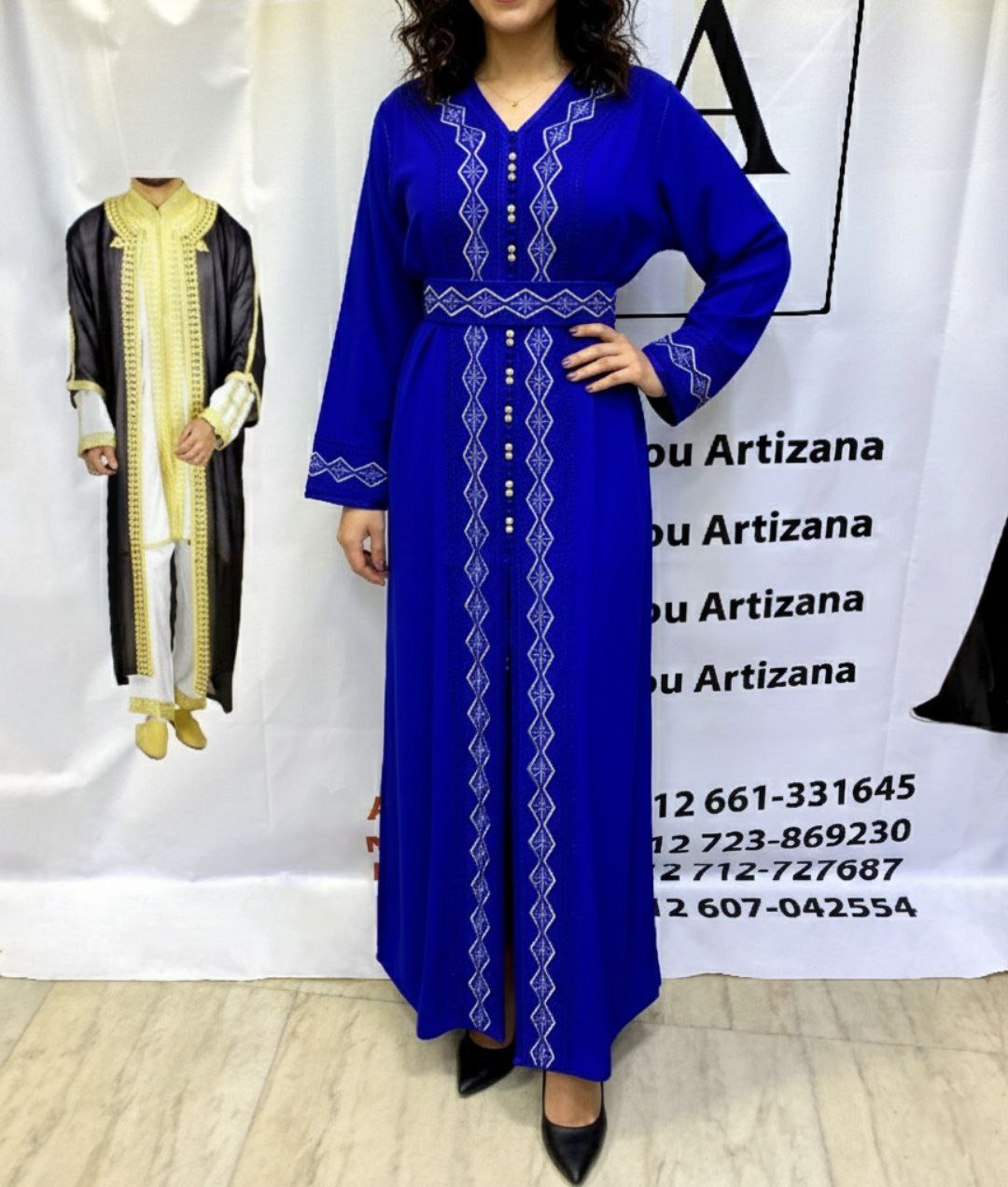 Jellaba Blanche Broderie Or