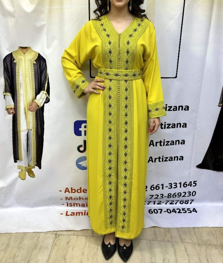 Jellaba Blanche Broderie Or - 5