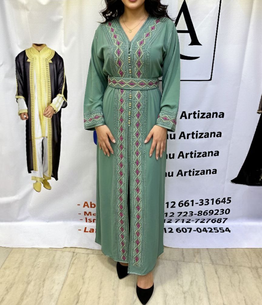 Jellaba Blanche Broderie Or - 9