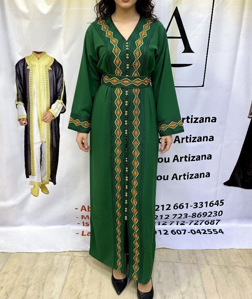 Jellaba Blanche Broderie Or - 3