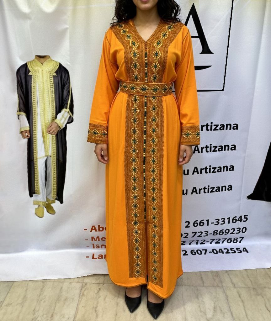 Jellaba Blanche Broderie Or - 8