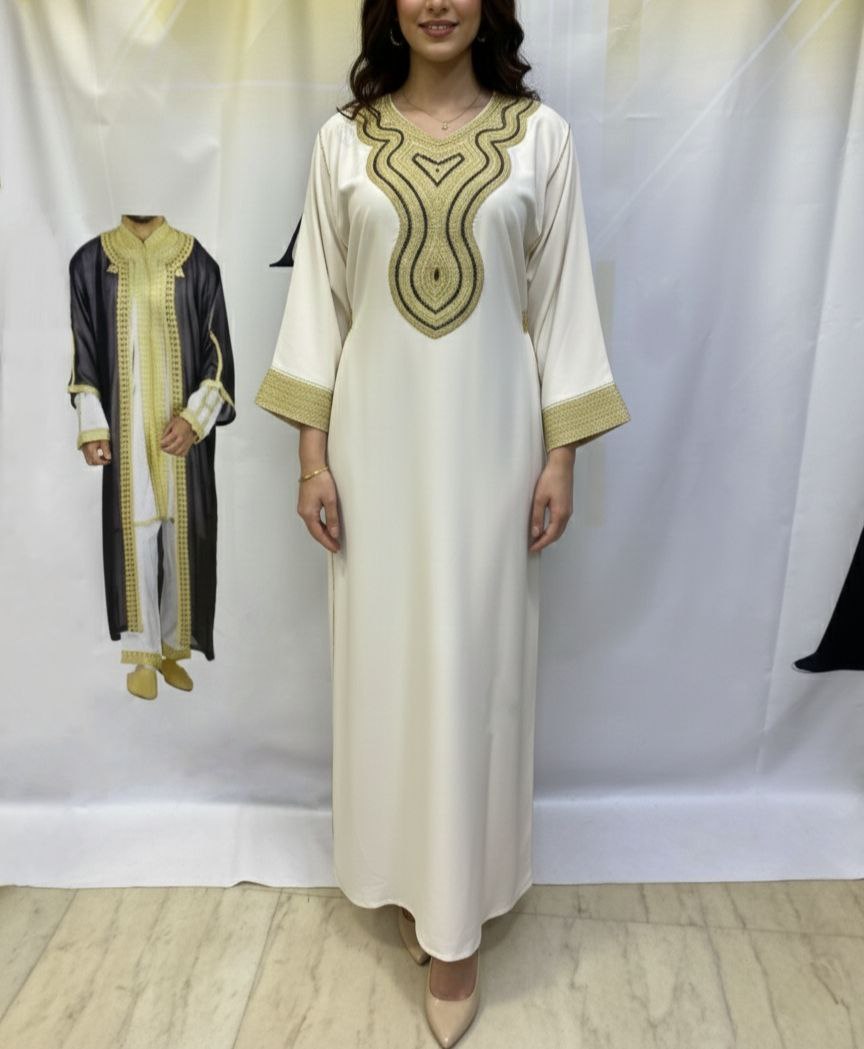 Boubou Violet Royal Brodée Or - 9