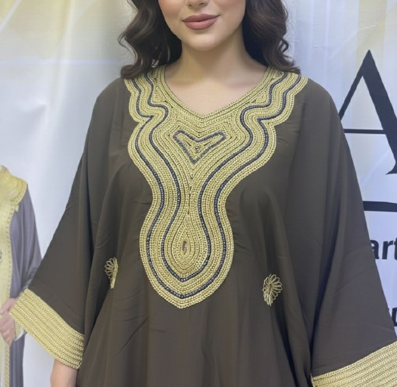 Boubou Violet Royal Brodée Or - 6