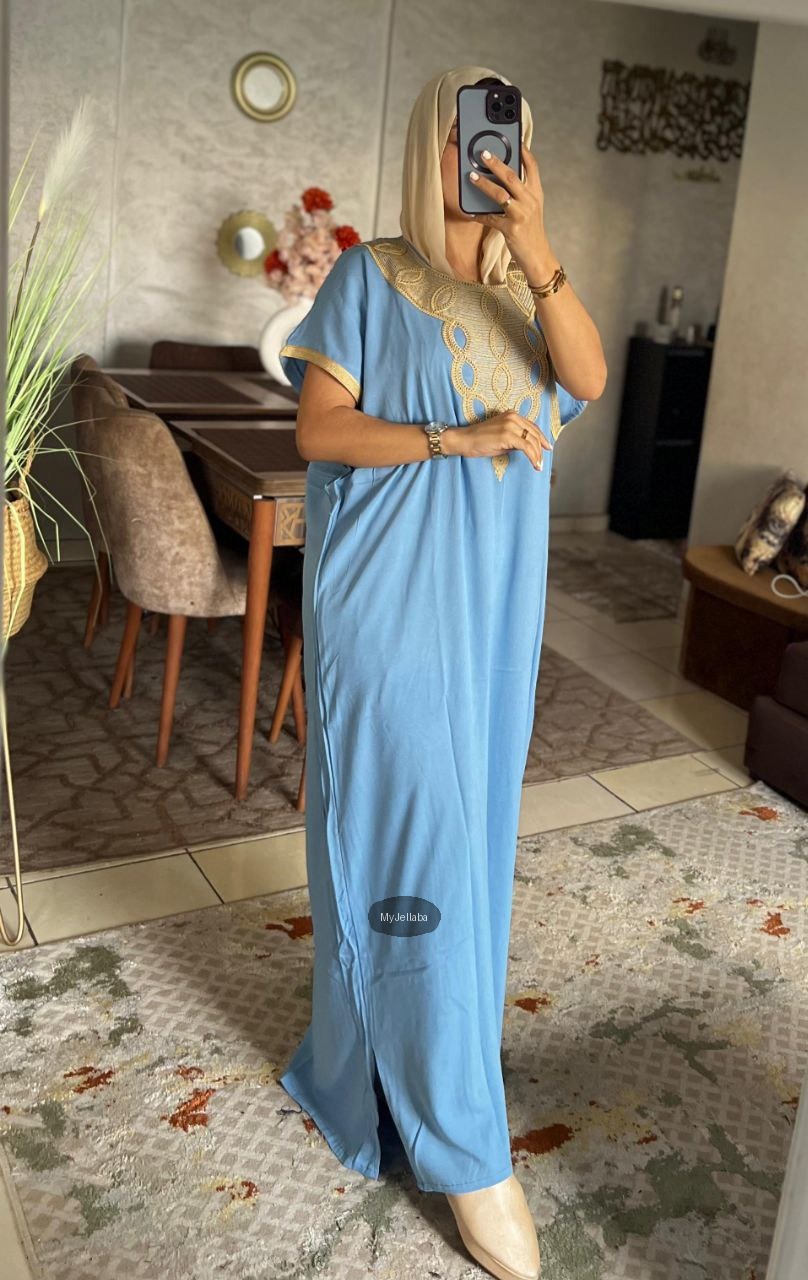 Boubou Élégant Violet et Or - 8