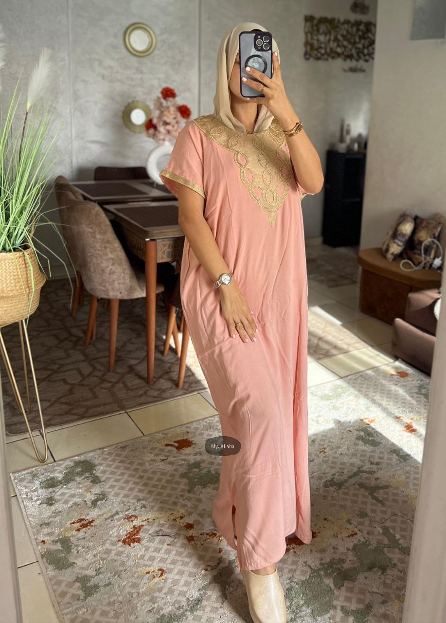 Boubou Élégant Violet et Or