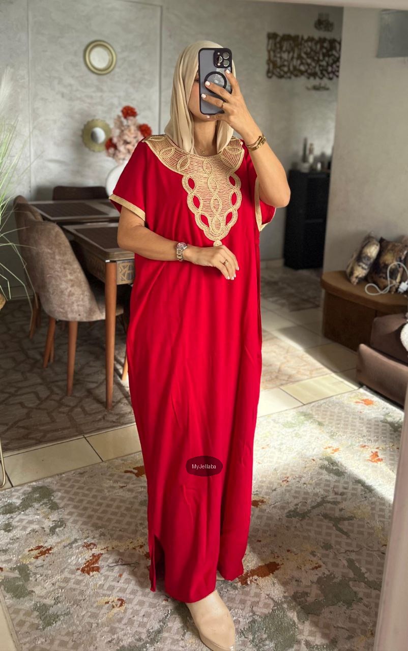 Boubou Élégant Violet et Or - 15