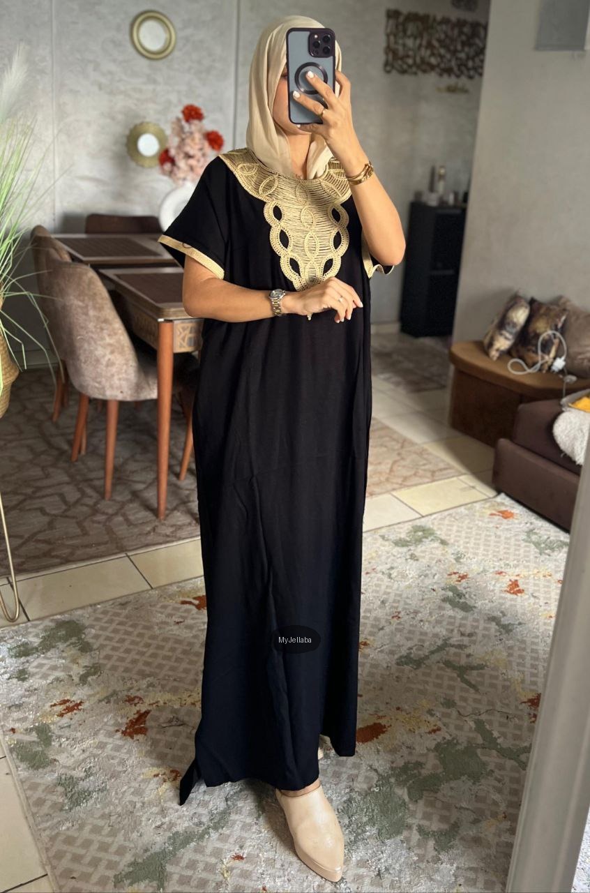 Boubou Élégant Violet et Or - 13