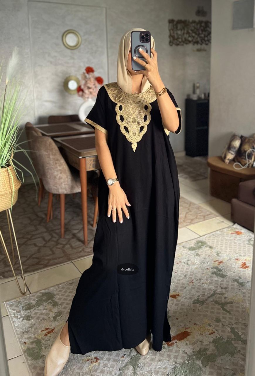 Jellaba Ample Violette Brodée - 18