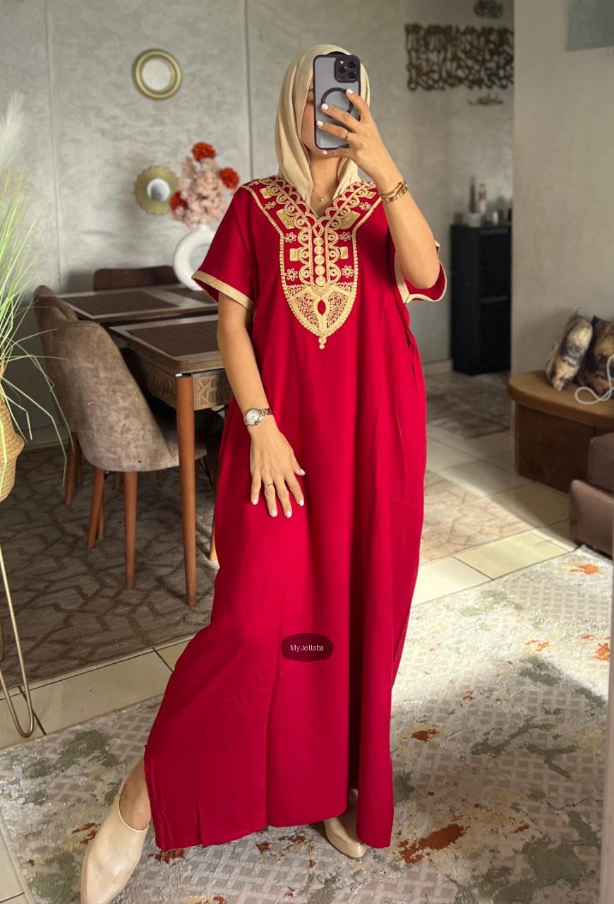 Jellaba Royale Bleue Brodée Or - 9