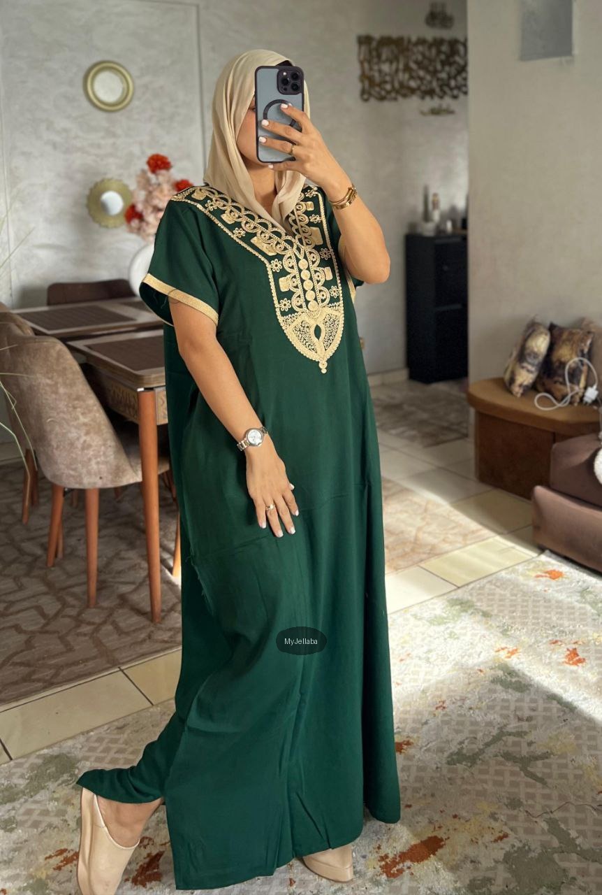 Jellaba Royale Bleue Brodée Or - 16