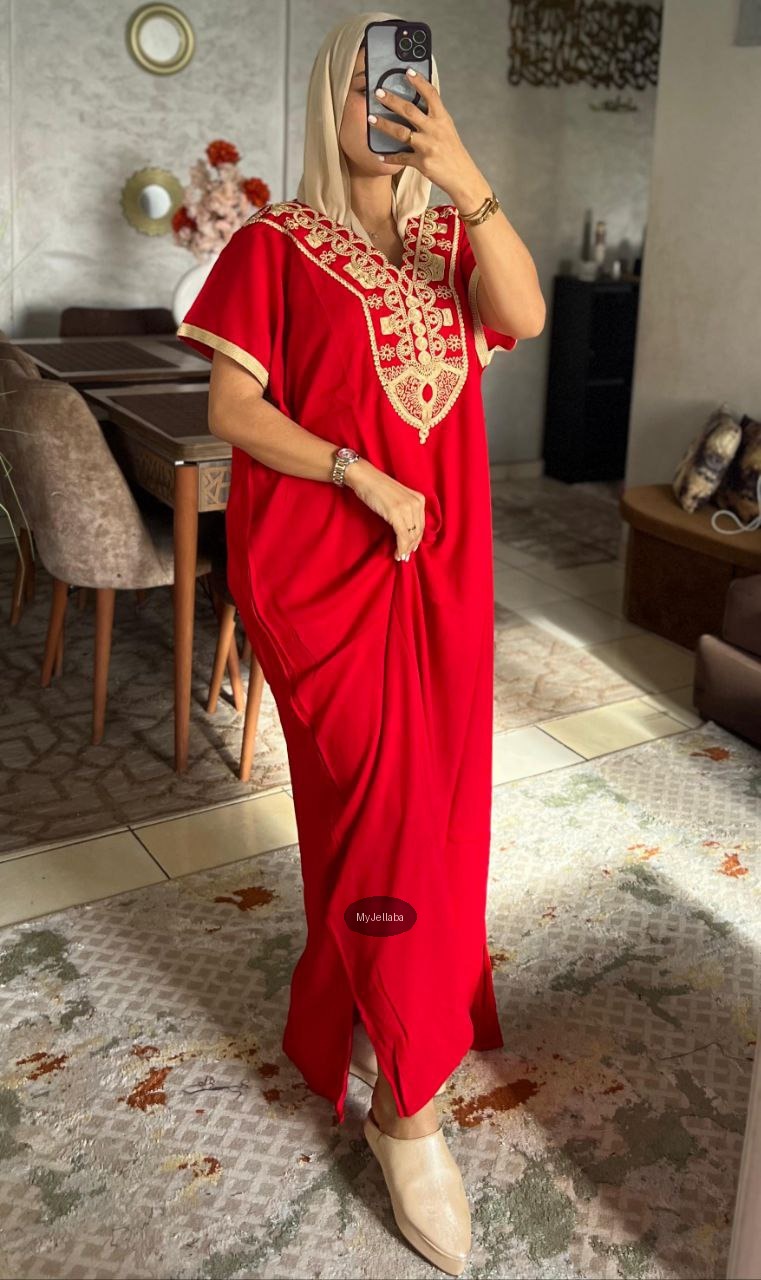 Jellaba Royale Bleue Brodée Or - 8